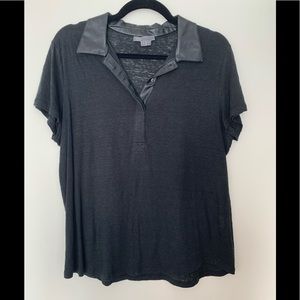 Vince linen and leather shirt